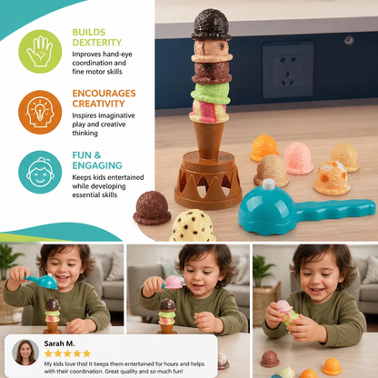 Creative Ice Cream Stacking Game – Fun Balance Game for Kids, Builds Dexterity & Encourages Playful Learning