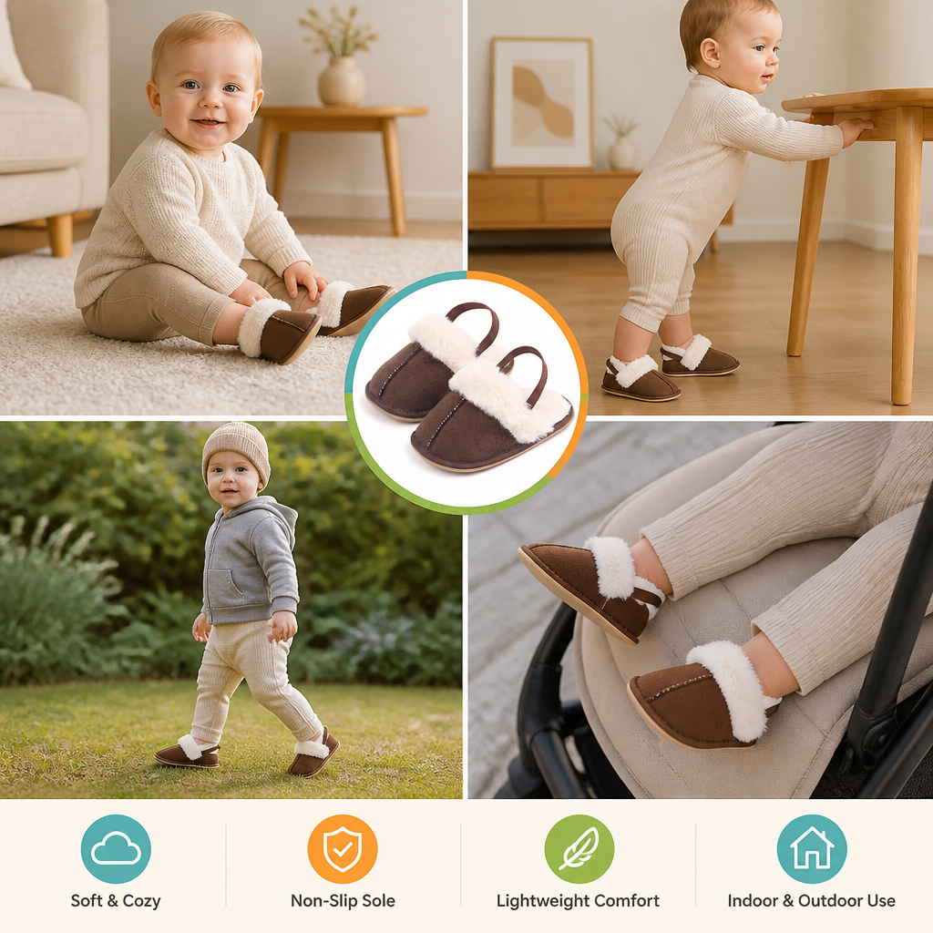 Cozy Baby Non-Slip Shoes with Soft Sole for Indoor & Outdoor Use