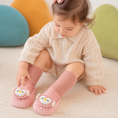 Warm Baby Non-Slip Socks – Lined Knee-High Socks with Cute Design for Babies & Toddlers
