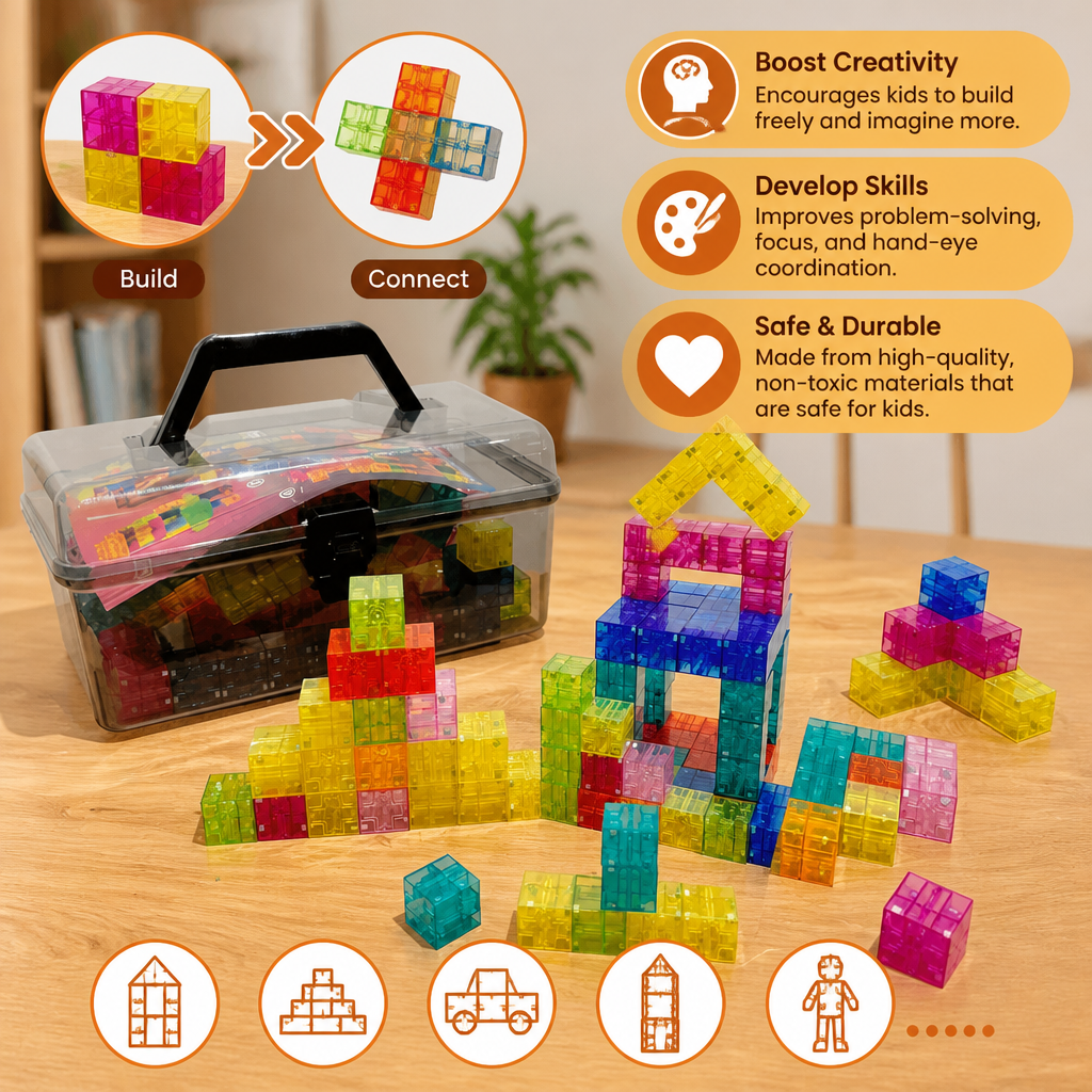 Montessori Cube Building Block Set for Kids