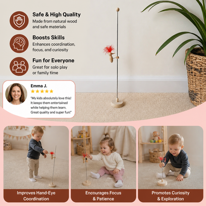 Wooden Woodpecker Learning Toy for Kids
