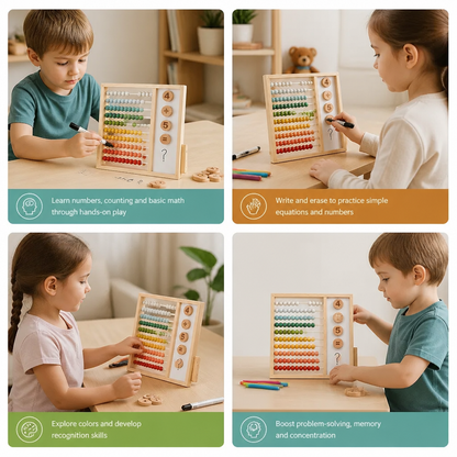 Magnetic Wooden Abacus for Kids – Educational Toy with Numbers and Colors