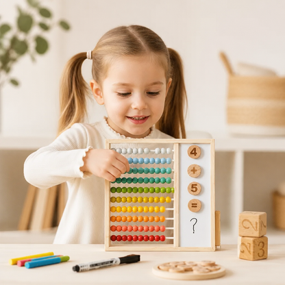 Magnetic Wooden Abacus for Kids – Educational Toy with Numbers and Colors