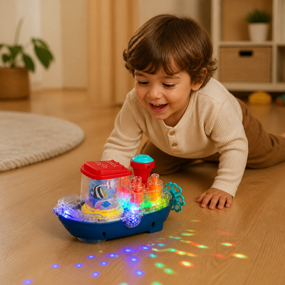 Light-Up Gear Boat – Musical Electric Toy Boat for Kids