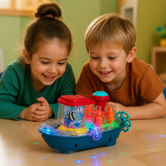 Light-Up Gear Boat – Musical Electric Toy Boat for Kids