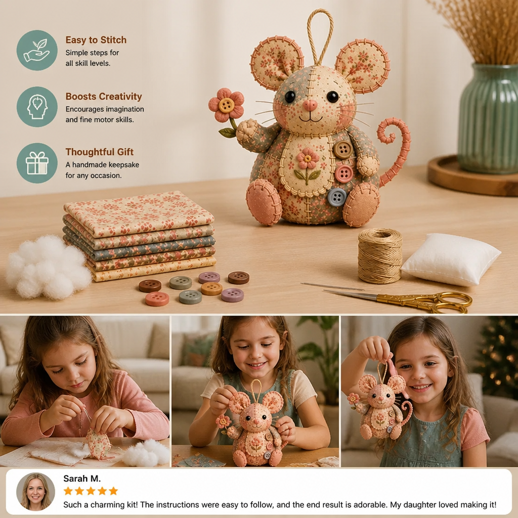 DIY Animal Sewing Kit – Handmade Fabric Ornament Craft Set