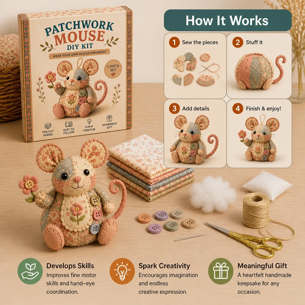 DIY Animal Sewing Kit – Handmade Fabric Ornament Craft Set