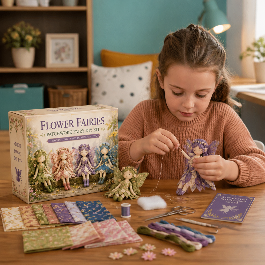 Fairy DIY Sewing Kit for Kids – Make Enchanting Fairy Dolls with Fabric, Accessories & Instructions
