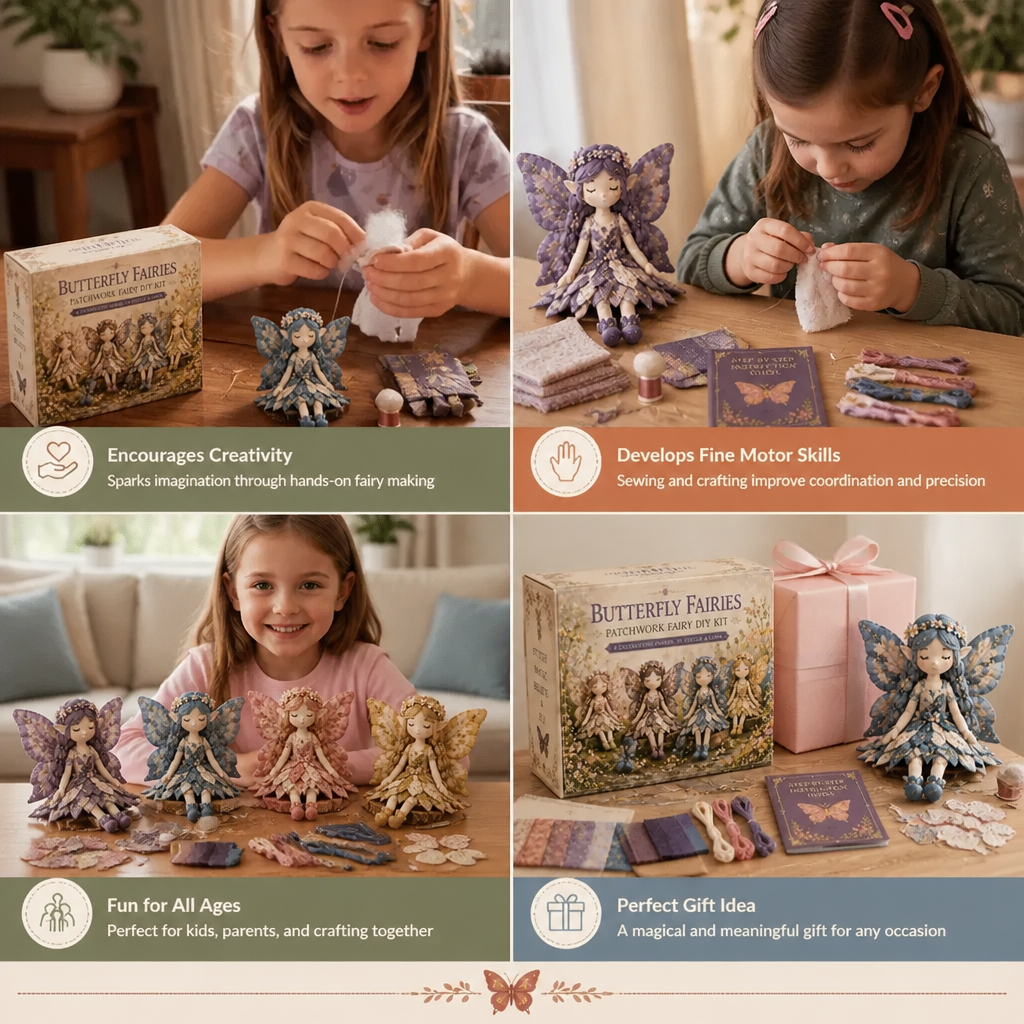 Fairy DIY Sewing Kit for Kids – Make Enchanting Fairy Dolls with Fabric, Accessories & Instructions