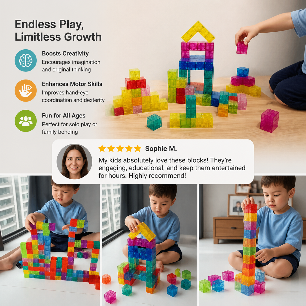 Montessori Cube Building Block Set for Kids