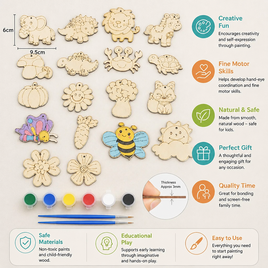 DIY Wooden Paint & Play Craft Kit for Kids