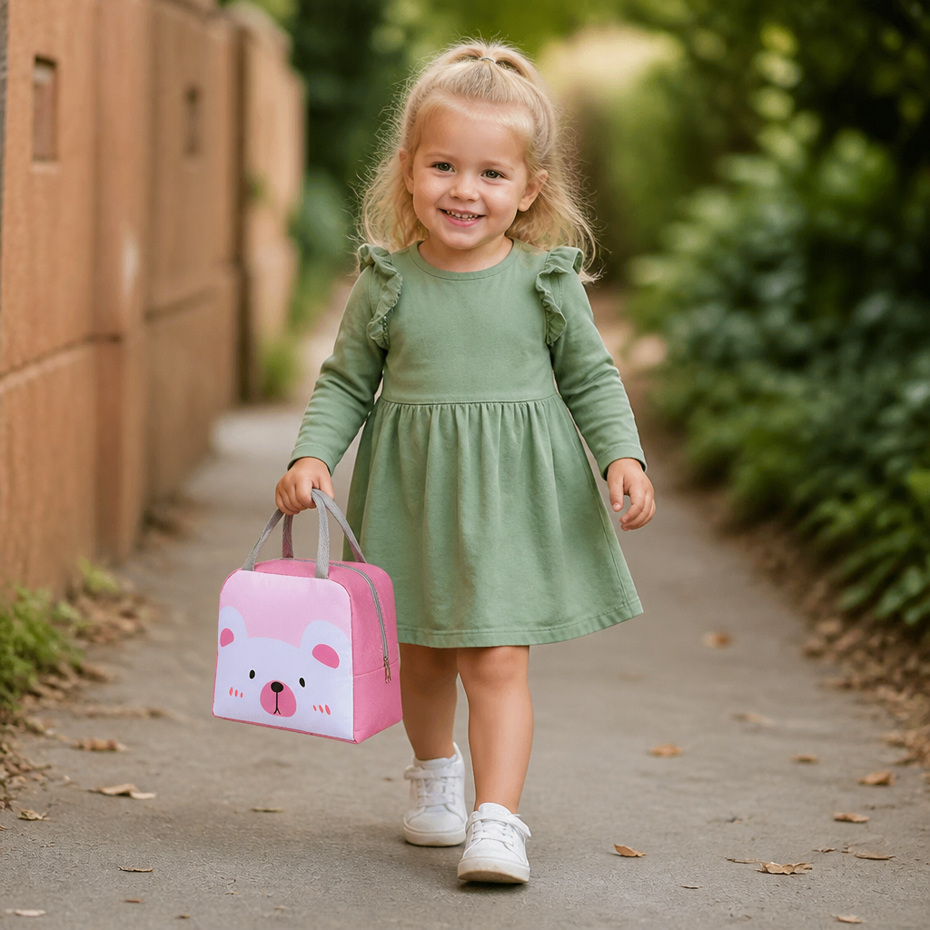 Cartoon Animal Insulated Lunch Bag for Kids