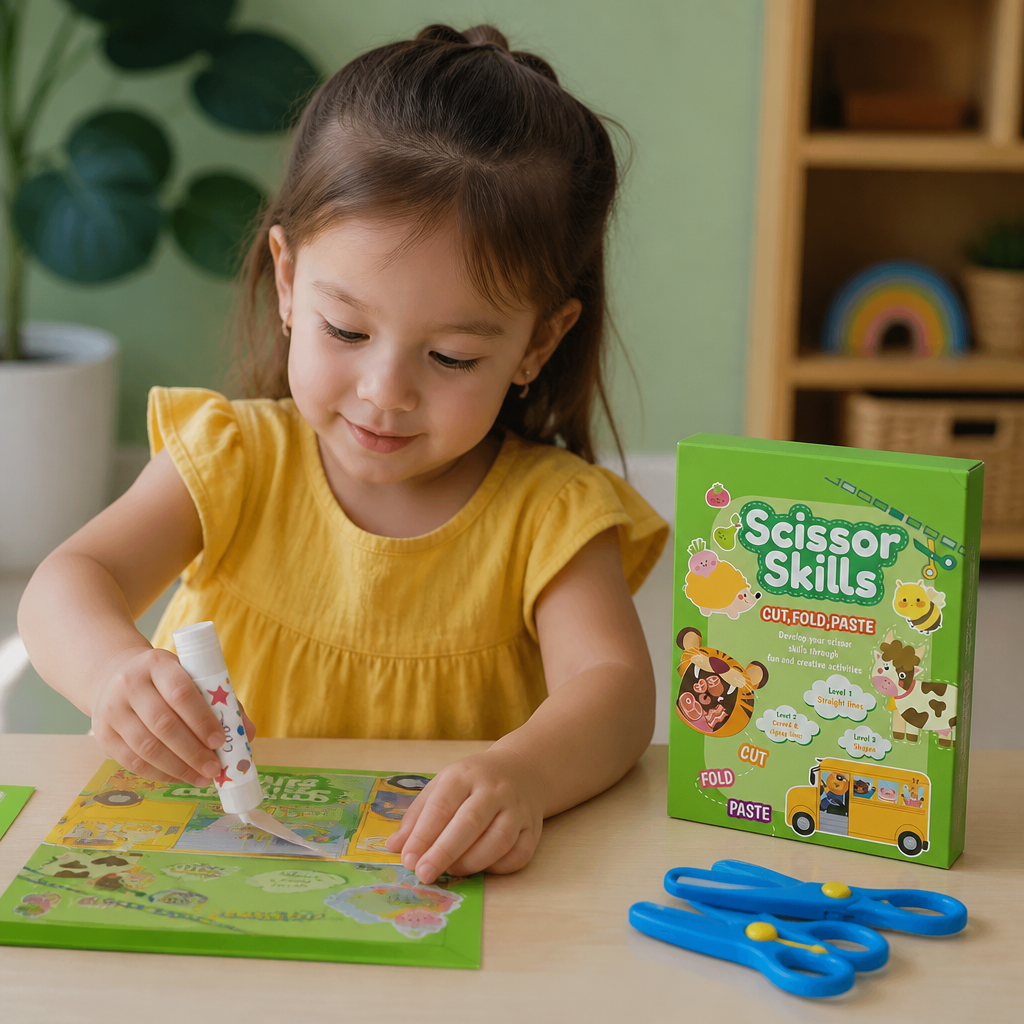 Kids Scissor Skills Activity Book – Safe Cutting Practice with Safety Scissors