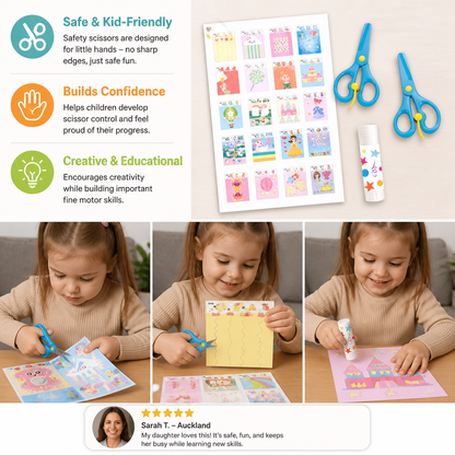 Kids Scissor Skills Activity Book – Safe Cutting Practice with Safety Scissors