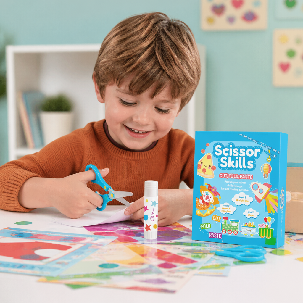 Kids Scissor Skills Activity Book – Safe Cutting Practice with Safety Scissors