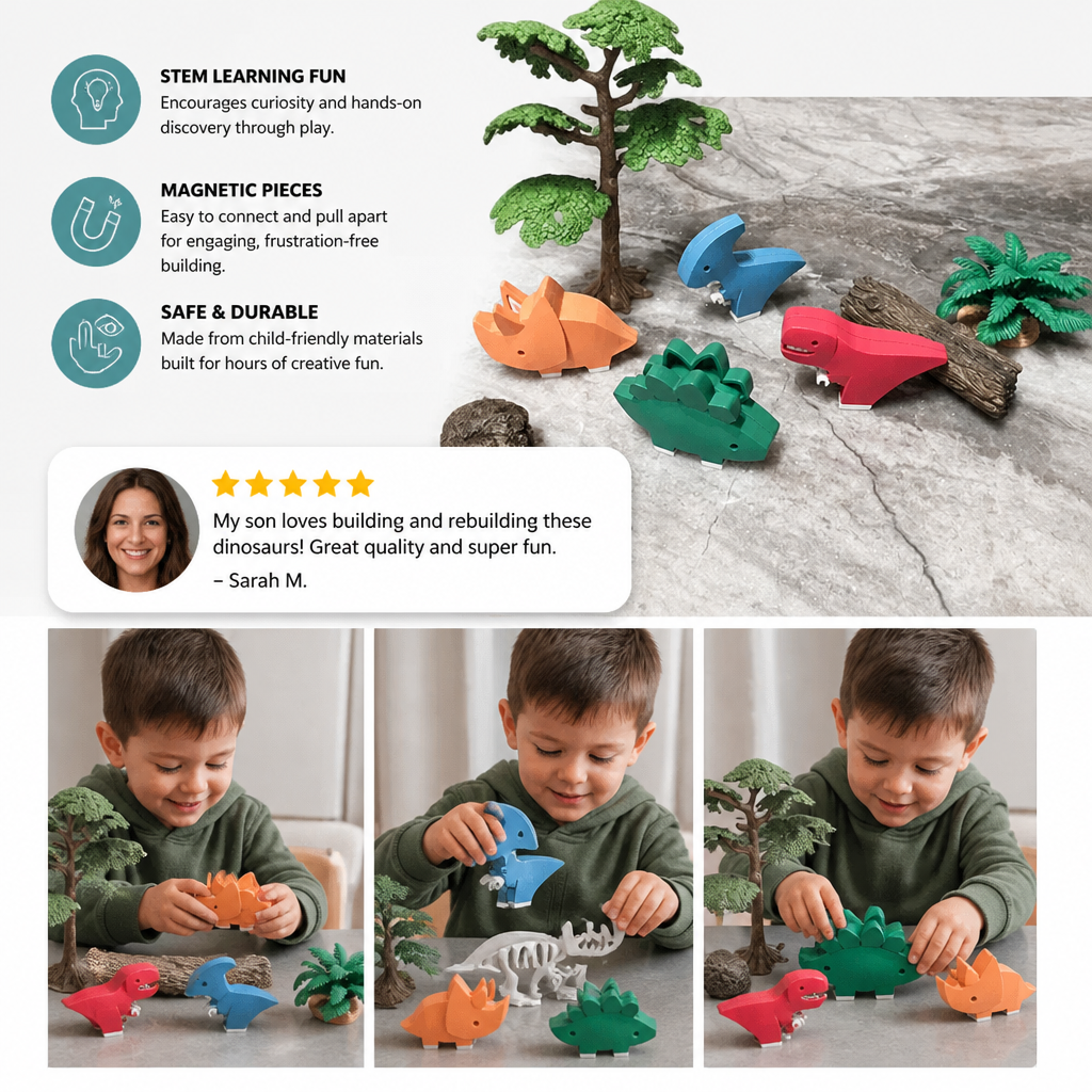 Magnetic Animal Skeleton Builder Set – STEM Take-Apart Learning Toy