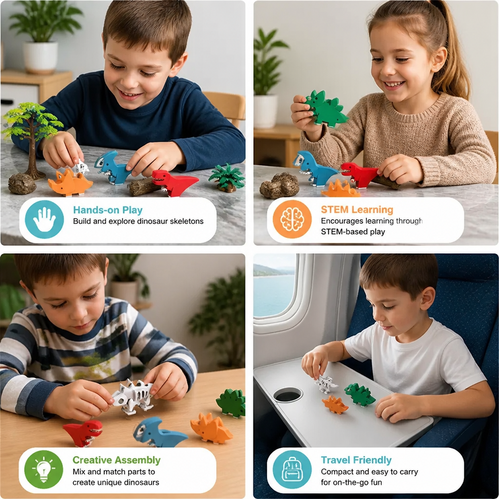 Magnetic Animal Skeleton Builder Set – STEM Take-Apart Learning Toy