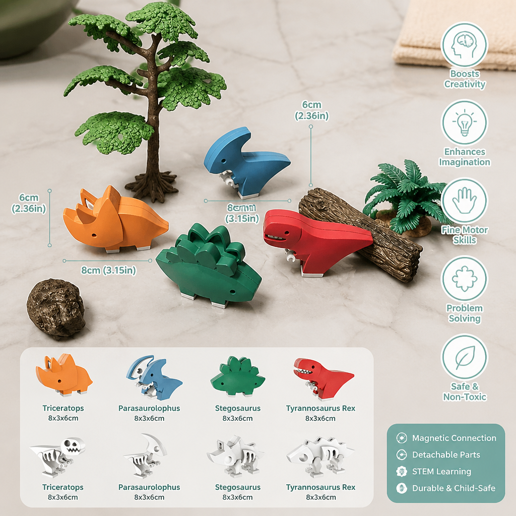 Magnetic Animal Skeleton Builder Set – STEM Take-Apart Learning Toy