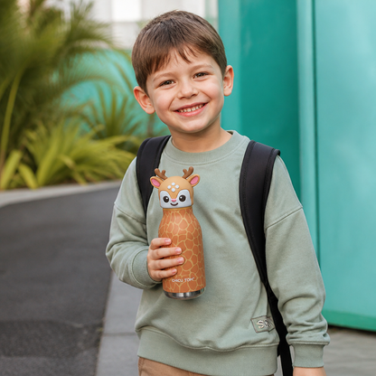 Cute Cartoon Animal Insulated Stainless Steel Straw Cup – 480ml