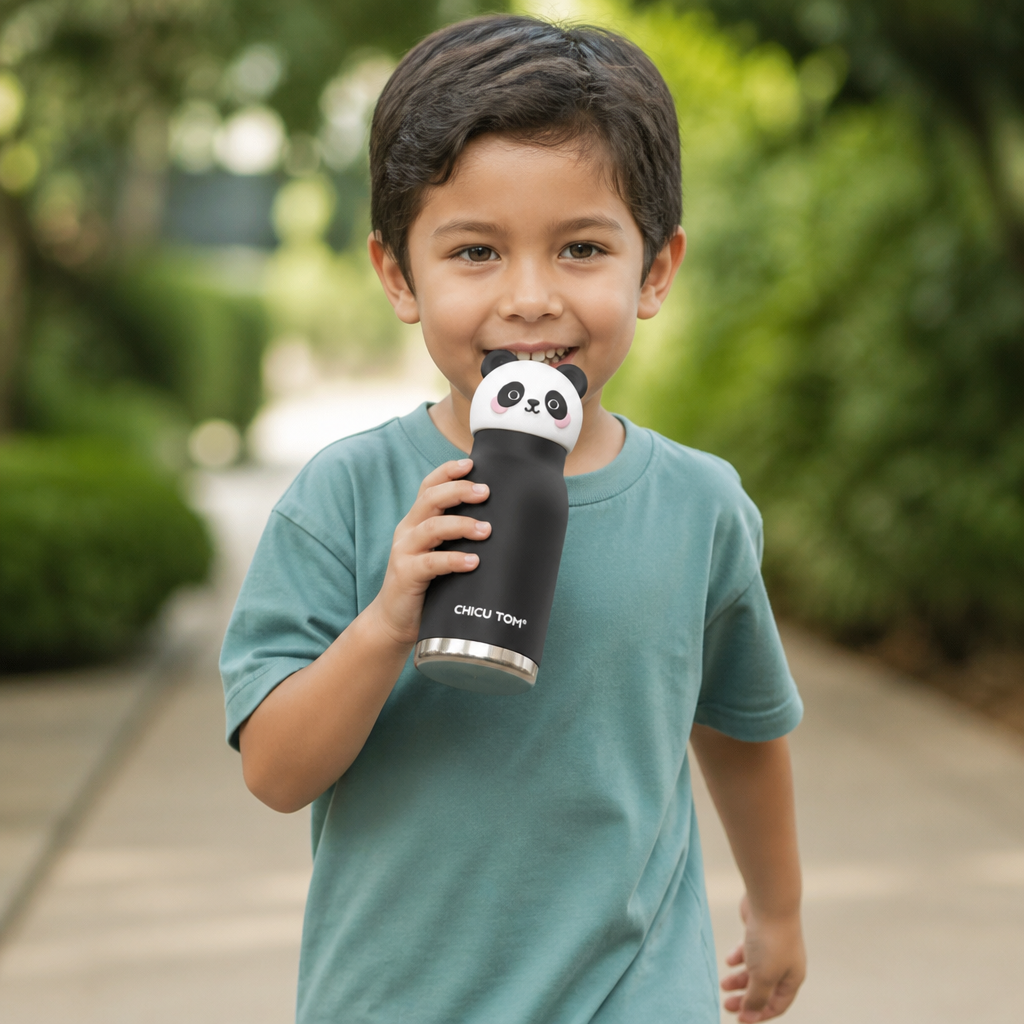 Cute Cartoon Animal Insulated Stainless Steel Straw Cup – 480ml