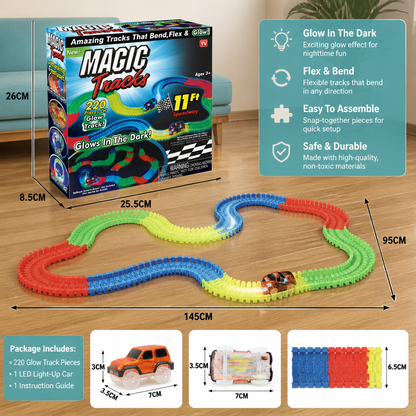 Glow-in-the-Dark Flexible Sand Race Track Set for Kids