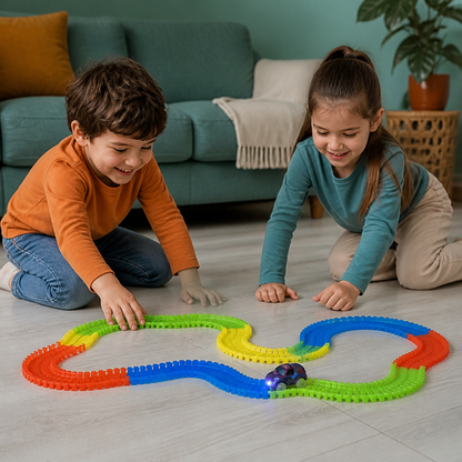 Glow-in-the-Dark Flexible Sand Race Track Set for Kids