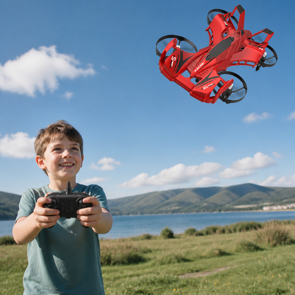 2-in-1 Remote Control Flying Drone & Stunt Racing Car