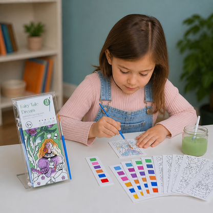 All-in-One Watercolour Painting Book with Built-In Paint & Brush