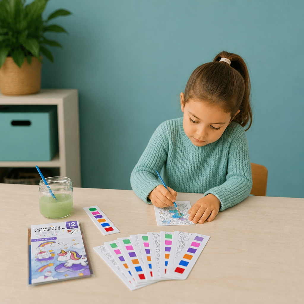 All-in-One Watercolour Painting Book with Built-In Paint & Brush