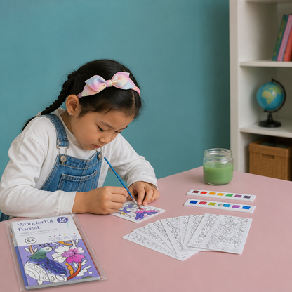 All-in-One Watercolour Painting Book with Built-In Paint & Brush