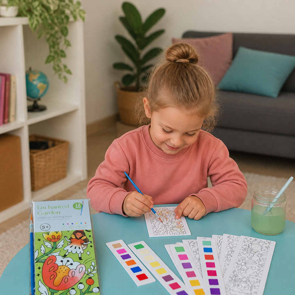 All-in-One Watercolour Painting Book with Built-In Paint & Brush