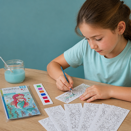 All-in-One Watercolour Painting Book with Built-In Paint & Brush
