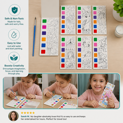 All-in-One Watercolour Painting Book with Built-In Paint & Brush