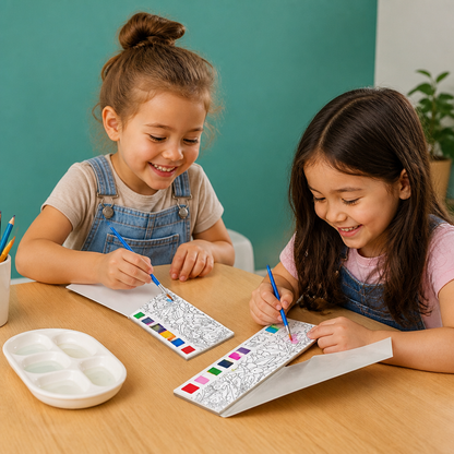 All-in-One Watercolour Painting Book with Built-In Paint & Brush