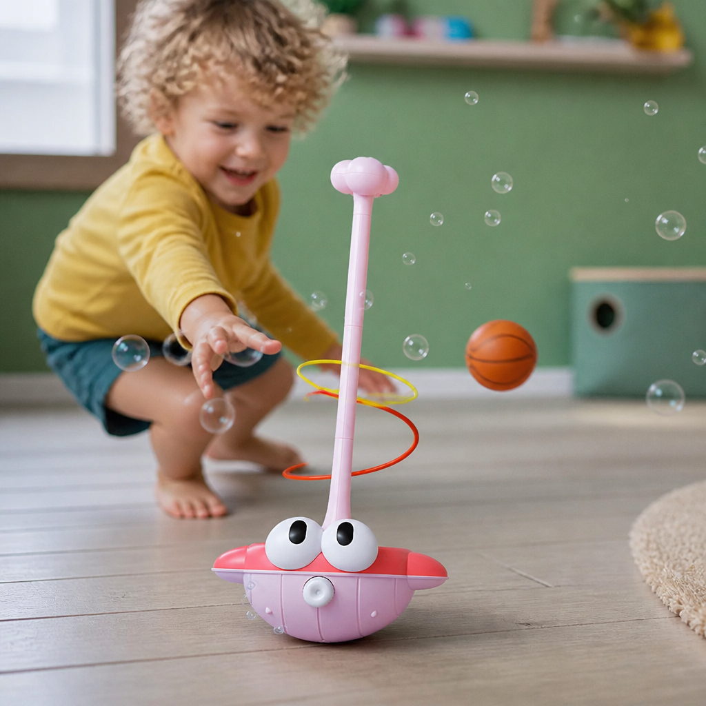 3-in-1 Educational Activity Game – Ring Toss, Basketball & Sticky Ball