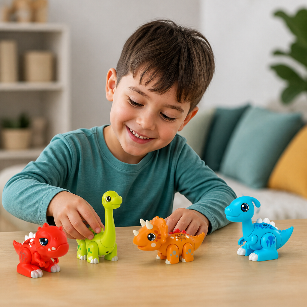 Easy-Assembly STEM Learning Dinosaur Toy with Lights & Sounds