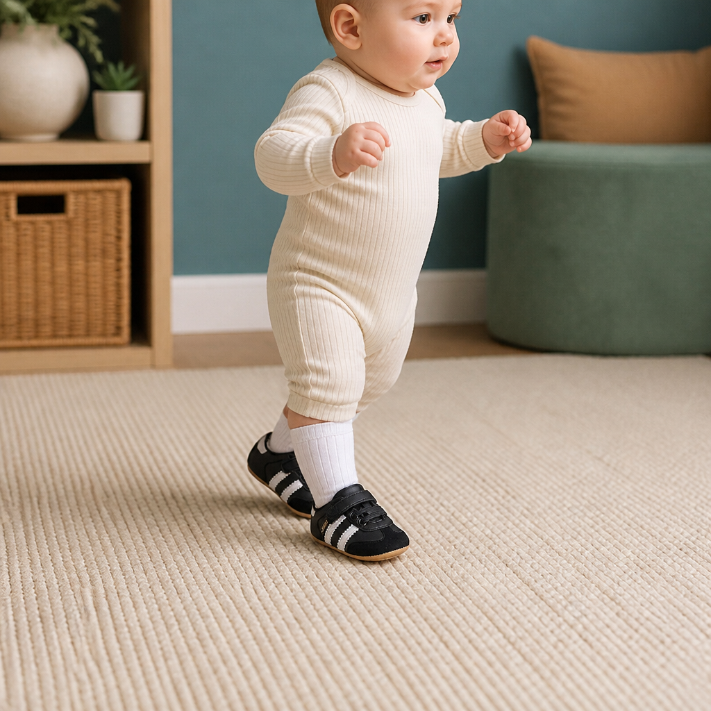 Classic Retro Baby Sneakers – Soft Sole First Walking Shoes