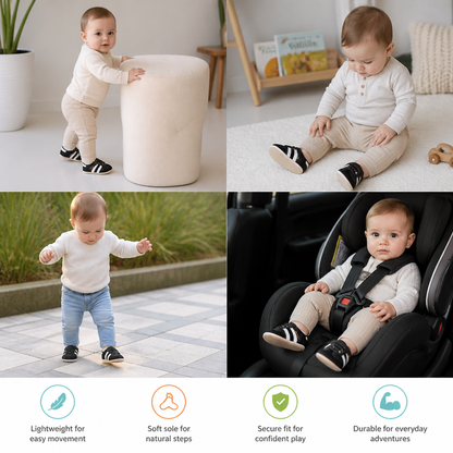 Classic Retro Baby Sneakers – Soft Sole First Walking Shoes