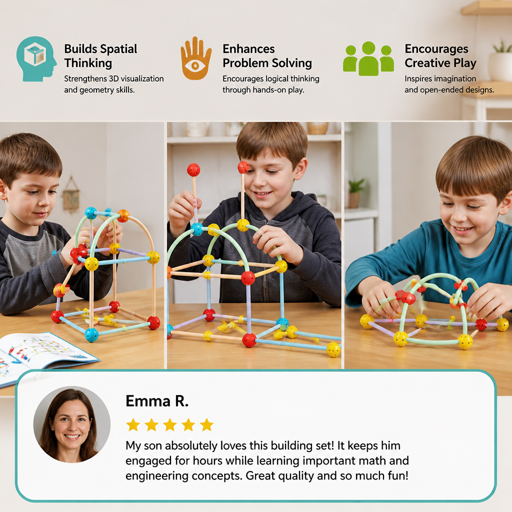 3D Geometry Building Kit – Educational Construction & Spatial Learning Toy