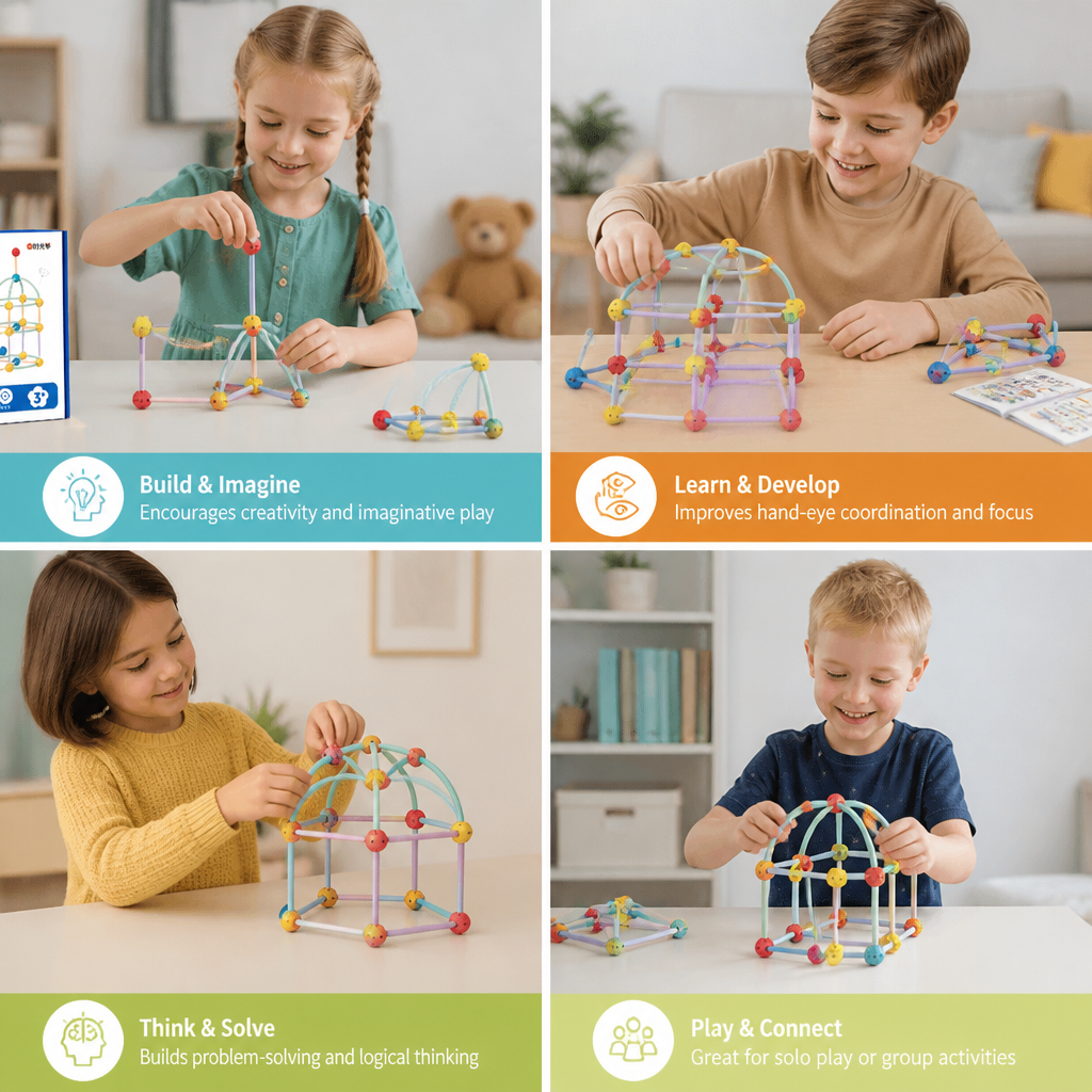 3D Geometry Building Kit – Educational Construction & Spatial Learning Toy