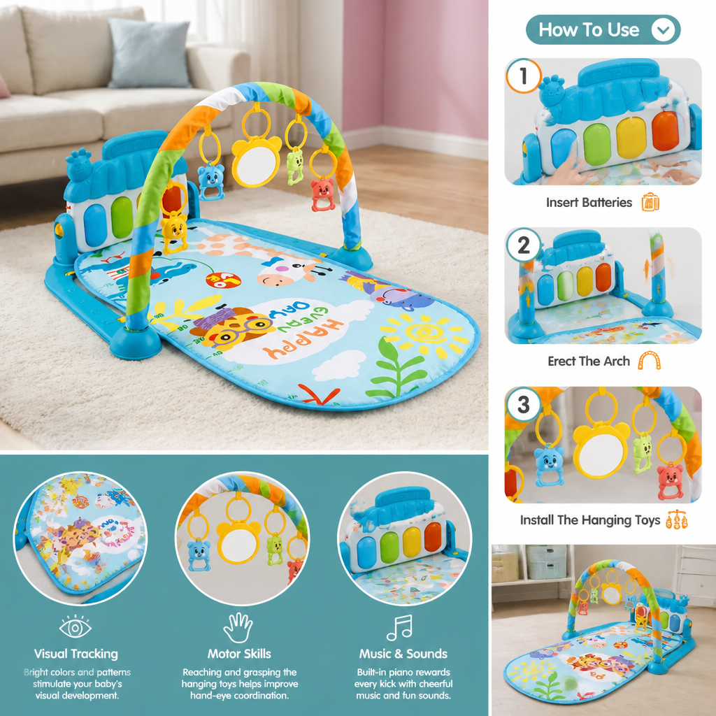 Musical Baby Pedal Piano for Limbs Coordination and Visual & Auditory Training