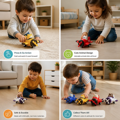 Press & Go Animal Airplane & Truck Toy for Kids