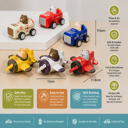 Press & Go Animal Airplane & Truck Toy for Kids