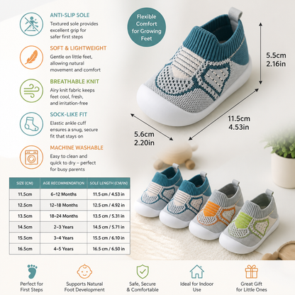 Soft Knit Anti-Slip Baby Sock Shoes for First Steps