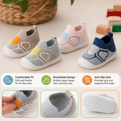 Soft Knit Anti-Slip Baby Sock Shoes for First Steps