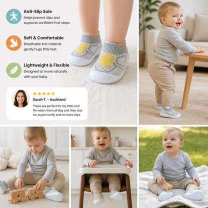 Soft Knit Anti-Slip Baby Sock Shoes for First Steps