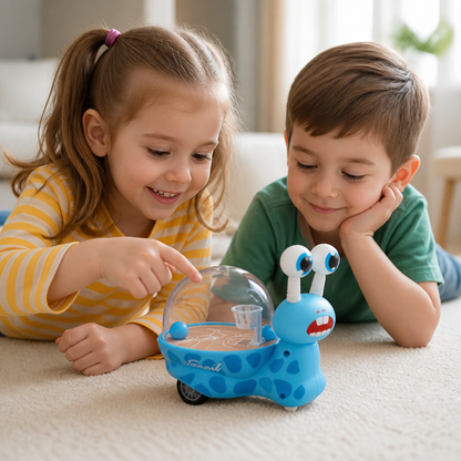 3-in-1 Moving Snail Toy with Basketball Hoop & Telescopic Eyes