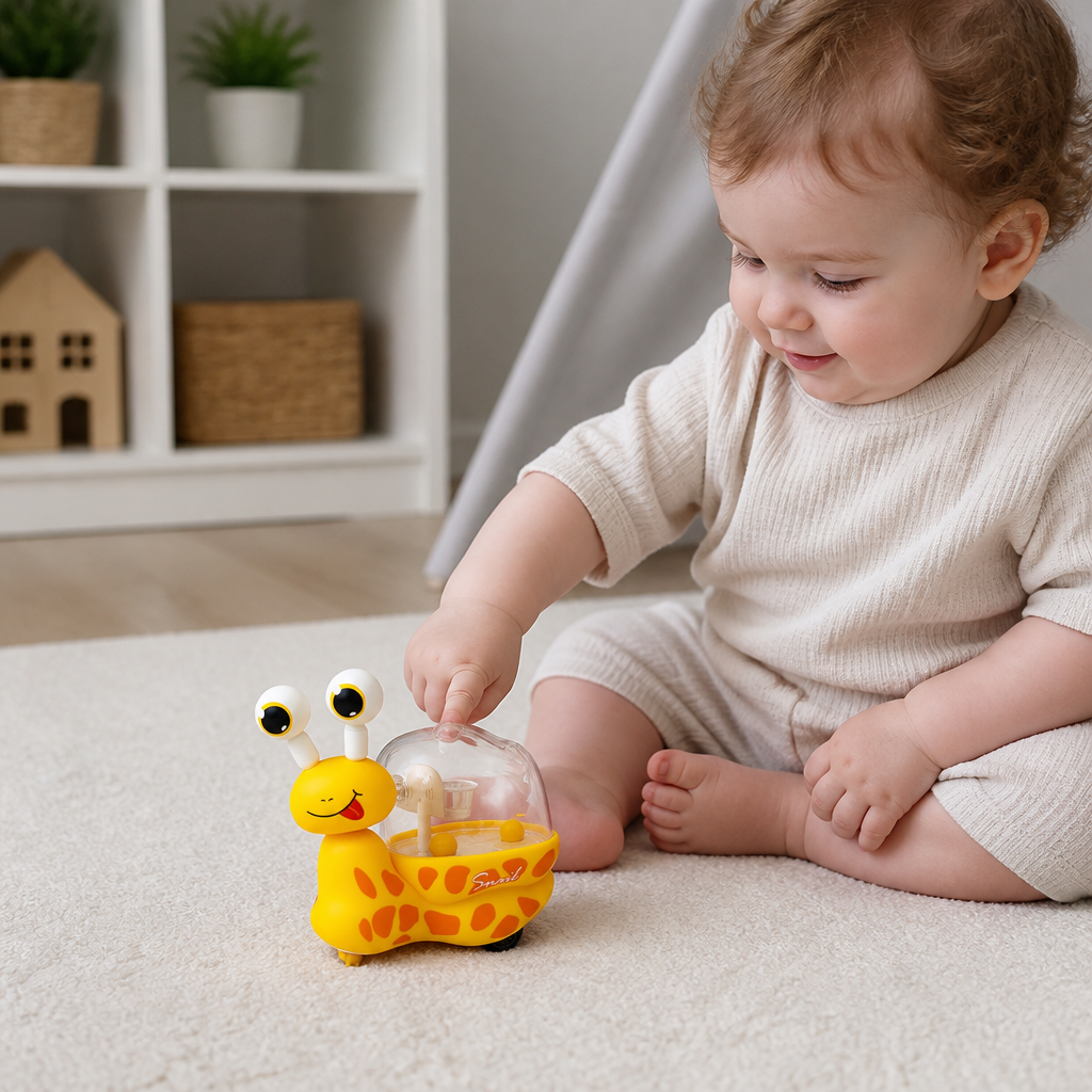 3-in-1 Moving Snail Toy with Basketball Hoop & Telescopic Eyes