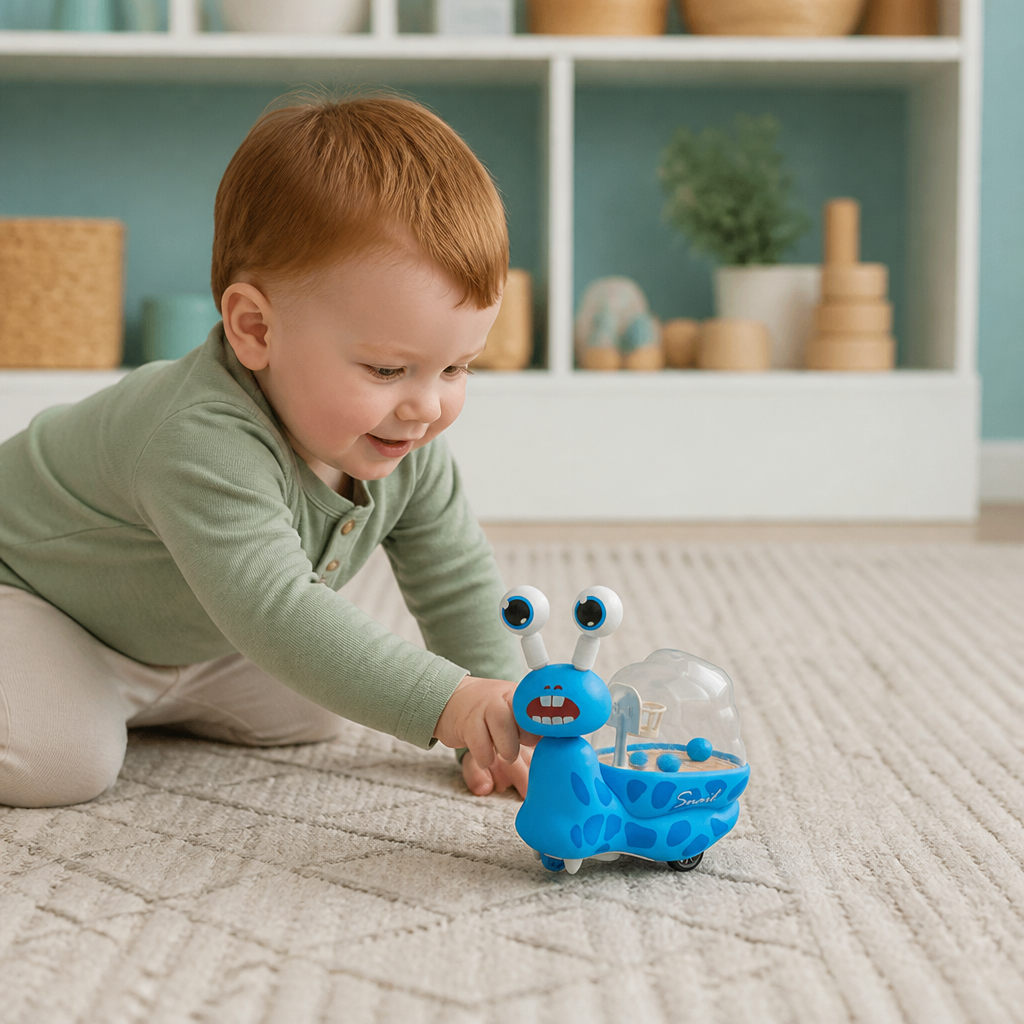 3-in-1 Moving Snail Toy with Basketball Hoop & Telescopic Eyes