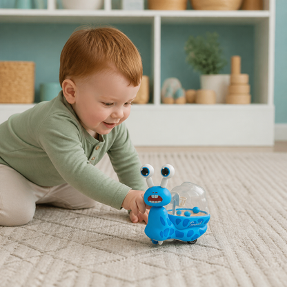 3-in-1 Moving Snail Toy with Basketball Hoop & Telescopic Eyes